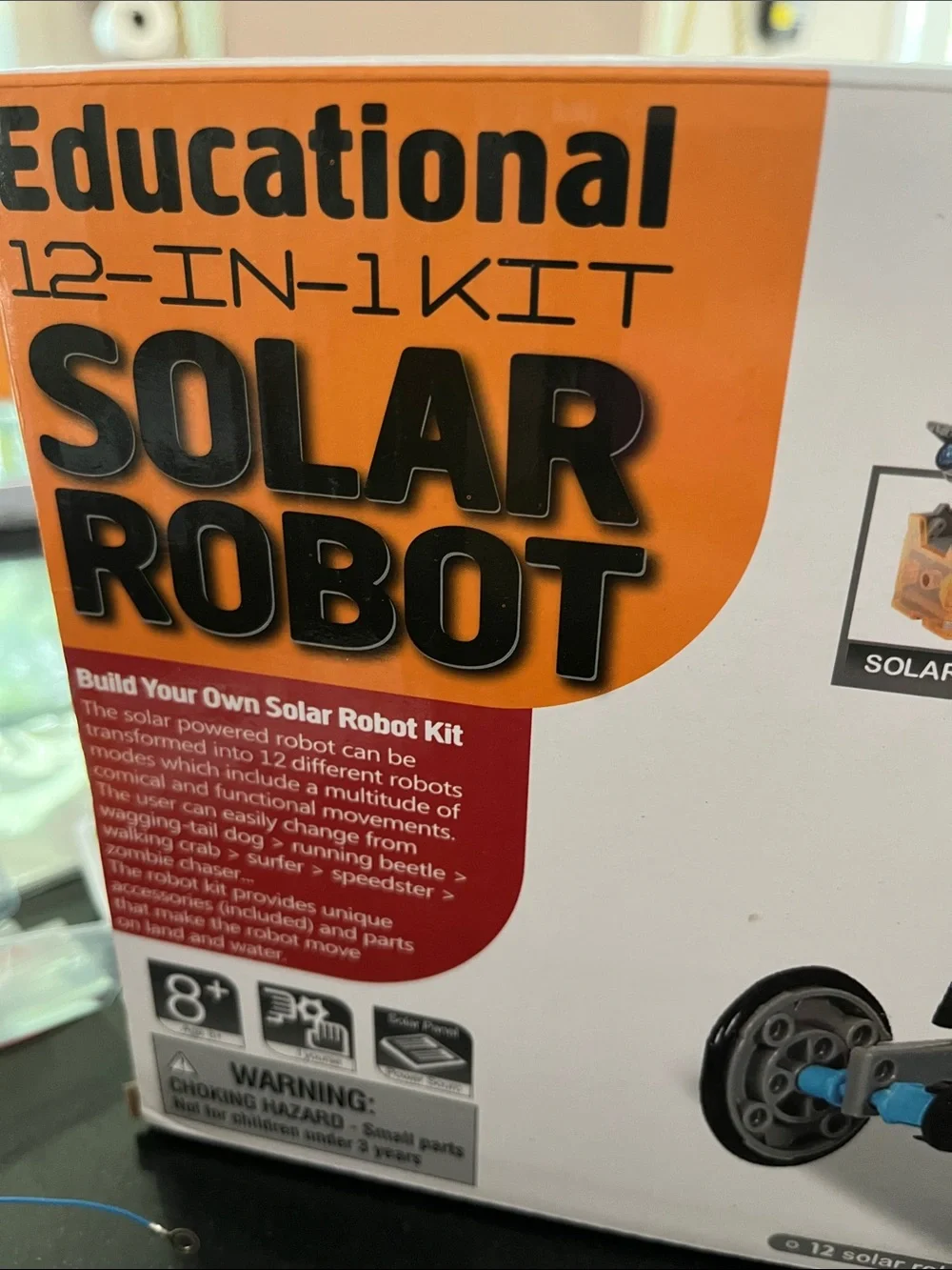 Lucky Doug Solar Robot Kit — Orange and Gray 12-in-1 STEM Builder